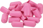 uxcell 20pcs Rubber End Caps 10mm(3/8 inch) ID Vinyl PVC Round Tube Bolt Cap Cover Screw Thread Protectors Pink