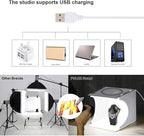 PULUZ Photo Studio Light Box, Portable Folding Photo Light Box with Ring Light and 6 Colors Backdrops,Light Box Photography for Small Size Products