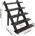 101pcs 5-Tier Wood Earring Display Stand, Retail Display Riser Earring, Ring Holder Stand, Removable Countertop Small Merchandise Display Stand with 100 Pcs Earring Card (Brown color)
