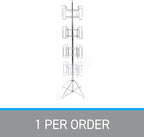 SSWBasics 4-Tier Chrome Rotating Standing Literature Rack - 64'H x 16"D - 16 Pockets Total - Sleek Floor Standing Book Display Rack for Periodicals - Sturdy Comic Book Display Stand for Magazines,