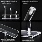 MOOCA 4 Pcs Set, 3 Tier Premium Acrylic Eyewear Display Stand, Sunglasses Rack Holder, Sunglasses Stand, Eyewear Organizer for Eyeglasses, 5 in H
