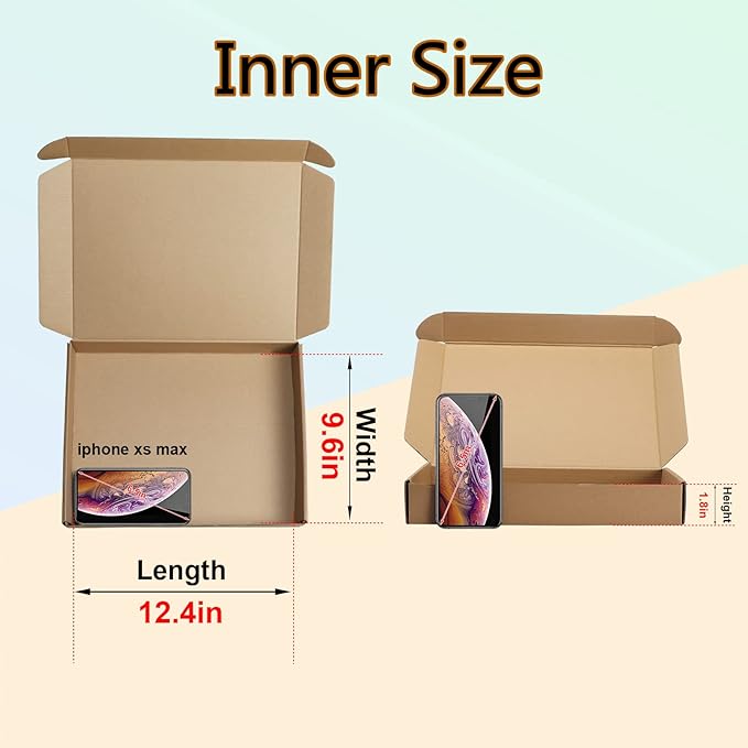 MEBRUDY 13x10x2 Inches Shipping Boxes Pack of 25, Small Corrugated Cardboard Box for Mailing Packing Literature Mailer