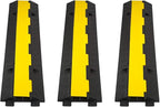 CXRCY Cable Ramp 3 Pack 2 Channel 11000lbs axle Capacity Floor Cord Cable Protector, Rubber Speed Bumps Hose Protector Ramps for Wire/Hose/Pipe Hider Driveway &Outdoor 40x10x2 inch(L x W x H)