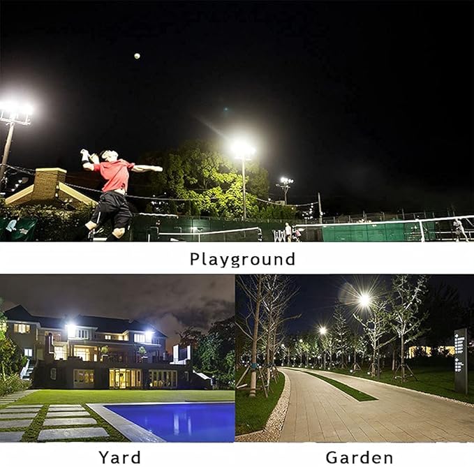 3 Pack 100W LED Flood Light Outdoor,10000LM Super Bright Security Lights, 6000K Daylight White Spot Light,IP66 Waterproof Exterior Floodlight Lighting for Backyard, Yard, Stadium, House