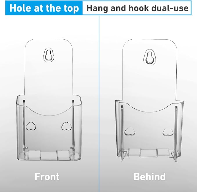 Acrylic Brochure Holder 4x9 Inches Slant Back Design, Clear Display Stand, Plastic Table Stand Sign Holder,Pamphlet Holder Flyer Holder,Display Stand,Table Signs Plastic Paper Holder for Office, Home, Store, 2 Pack