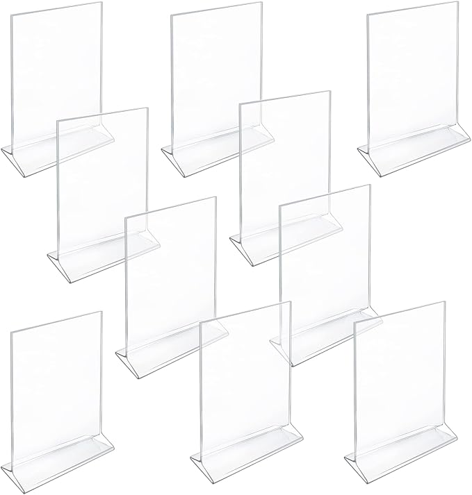 Azar Displays 142714 7-Inch Width by 11-Inch Height Top-Load Acrylic Sign Holder, 10-Pack