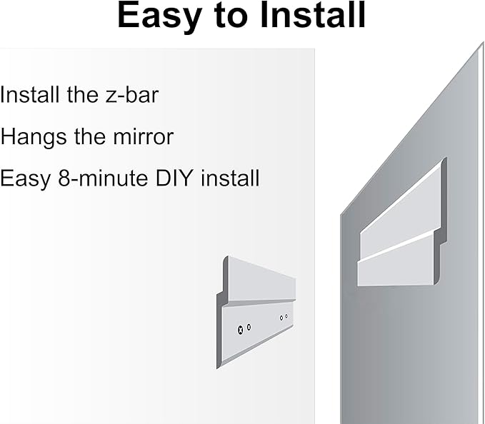 Ruomeng Frameless Full Length Mirror for Wall, 48x14 Inch Bathroom Vanity Mirror Farmhouse, Large Rectangle Mirror with Beveled Edge, Tempered Glass, Hangs Horizontally or Vertically