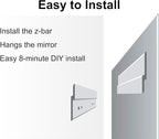Ruomeng Wall Mirror Beveled Edge Frameless Mirror 20” x 28“ Wall Mounted Mirror for Bathroom Vanity and Entryway