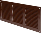 Repa Market 12x6 Inch Air Vent Cover/Brown Galvanized Steel Louvered Grill Cover with Mesh Screen/Wall or Ceiling Vent/Durable Flush Mount HVAC Register for Indoor and Outdoor Ventilation