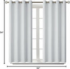 BGment Room Darkening Curtains 54 Inches Long - Grommet Thermal Insulated Drapes Window Treatment Curtains for Bedroom, 2 Panels, 52 x 54 Inch, Greyish White