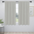 Easy-Going Rod Pocket Blackout Curtains for Bedroom, Room Darkening Window Curtains for Living Room, Thermal Insulated Noise Reduction Solid Window Drapes, 2 Panels(52x63 in, Greyish White)