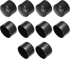uxcell 10pcs Rubber End Caps 63mm(2 1/2 Inch) ID Vinyl Round End Cap Cover Screw Thread Protector Black