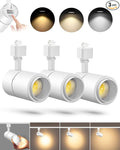 VANoopee 3-Color Zoomable 20W LED Track Lighting Heads H Type Track Light Heads Dimmable Bright Ceiling Spotlight Fixtures for Kitchen, 3000K 4000K 5000K Adjustable, CRI90+ 15°-60° 2000lm White 3 Pack