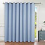 BGment Fashion Sliding Door Curtain 180 X 96 Inches, Wide Thermal Blackout Curtains Room Darkening Room Divider Window Drape, 1 Panel, Spa Blue, 96 Length X Wide 180