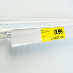 Price Tag Holder and Molding for Double Wire Cooler/Freezer Shelves | 28" Long | 1.25" High | 50 Pack | White