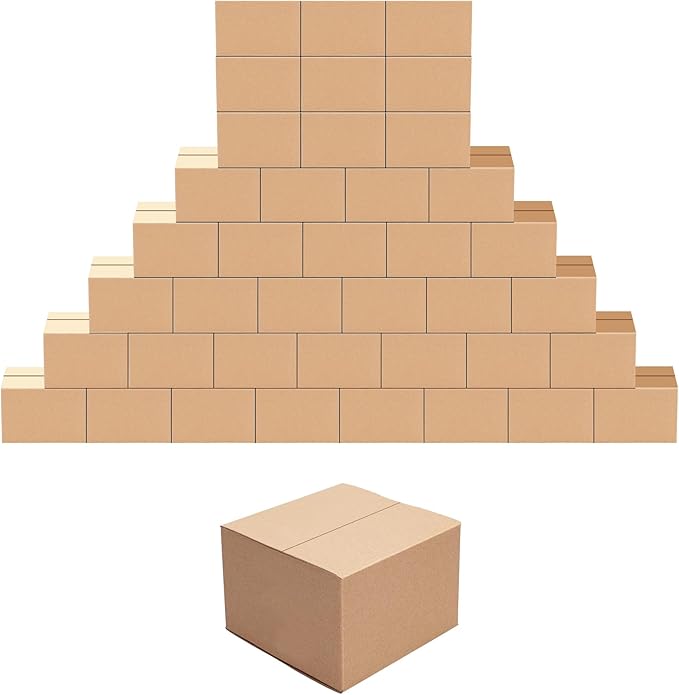 EdenseeLake 40 Pack 6x6x4 inches Shipping Boxes Small Cardboard Boxes for Packing, Moving, Mailing, Brown