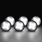 YGS-Tech LED Under Cabinet Lighting Kit, 1020 Lumens LED Puck Light, 5000K Daylight White, CRI90+, Touch Dimming, Black Trim All Accessories Included, for Kitchen, Closet Lights, Safe Light, 6-Pack