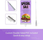 BillyPrint 2-sided Custom Retractable Banners 31.5x79in with Standard Stand, Customizable Sign for Business, Corporate Events, Advertising - Customized Prints with Travel Bag - 1 unit
