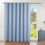 BGment Blue Sliding Door Curtain 120 Inch Long - Wide Room Darkening Room Divider Curtain for Bedroom Privacy Themral Insulated Grommet Room Separator Curtain, 1 Panel, 100 X 120