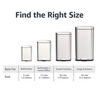 Amazon Basics Smudge Resistant Rectangular Trash Can With Soft-Close Foot Pedal, Brushed Stainless Steel, 30L/7.9 Gal, 13.8x11.8x25 in, Satin Nickel Finish