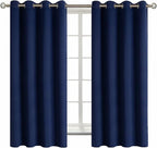 BGment Navy Blackout Curtains for Bedroom - Grommet Thermal Insulated Room Darkening Block Out Curtains for Living Room, Set of 2 Panels (52 x 63 Inch, Dark Blue)