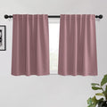 KGORGE 45 inch Curtains for Small Window, Privacy Thermal Insulated Curtains Noise Reducing Window Drapes for Bedroom Dining Room, Back Tab Rod Pocket, W52 x L45 inches, Dusty Rose, 2 Panels