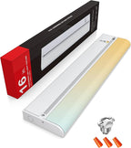 16 Inch Hardwired Under Cabinet Lighting, 3 Color Setting Dimmable LED Under Cabinet Lights Wired, 1050LM Linkable Under Counter Lights for Kitchen, 12W, CRI>97