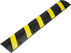 VEVOR 2PCs 6 ft/72'' Rubber Speed Hump, 2 Channel, 22000 lbs Capacity Heavy Duty Traffic Speed Bump, with High Reflective Yellow Strip 8 Expansion Screws and 1 Drill, for Asphalt Concrete Gravel Roads