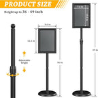 Sign Holder Sign Holder Stand Sign Stands for Display 8.5 x11 Inches Sign Stand Adjustable Standing Sign Holder 360° Rotating Signage Stand for Restaurant , Business, Supermarket Indoor Outdoor Display（Black）