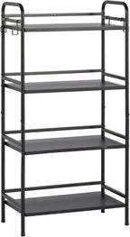HDANI Storage Shelves, 4-Tier Metal Storage Rack with Shelf,Shelf Organizer,Garage Standing Shelving Unit for Laundry,Bathroom,Kitchen,Pantry, Closet,23.6''W X 13.8''D X 50 H'',Black