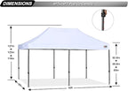 ABCCANOPY Patio Pop Up Canopy Tent 8x16 Commercial-Series (White)