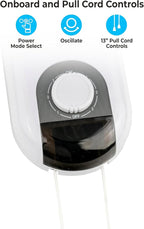 Comfort Zone Oscillating Wall Mount Fan with Adjustable Tilt, 16 inch, 3 Speed, Metal Grille, 90 Degree Oscillation, Airflow 14.07 ft/sec, Ideal for Home, Bedroom, Gym & Office, CZ16W