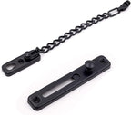 6 Pack Door Chain Lock, KINJOEK Stainless Steel Security Chain Guard with Spring Anti Theft Press Lock, Heavy Duty Polished Door Latch with Screws, Black