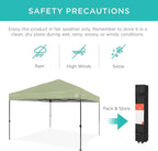 Best Choice Products 10x10ft 1-Person Setup Pop Up Canopy Tent Instant Portable Shelter w/ 1-Button Push, Case, 4 Weight Bags - Sage Green