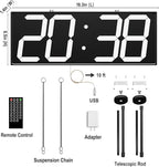 Digital Wall Clock with Double Sided Display, Large Digital Clock with Timer,Alarm,Temperature and Date,Two Faced Hanging Digital Clock Large Display for Multiple Public Places(White)