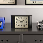 NEWGATE® Mini Metro Desk Clock | Retro Mantel Clock | Black | Mid Century Style for Desk, Table top, Shelf or Bedside