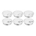 PATIKIL 3 Inch Desk Grommet, 6Pcs Cable Grommet Wire Management Cable Hole Cover Cord Organizer for Office Home Table Countertop, Silver