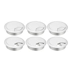 PATIKIL 3 Inch Desk Grommet, 6Pcs Cable Grommet Wire Management Cable Hole Cover Cord Organizer for Office Home Table Countertop, Silver