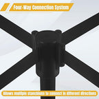 Crowd Control Stanchion Set of 2-Black Stanchions with 16.4ft Retractable Belt,Durable Concrete Metal Base for Stability, Easy Assembly, ldeal CrowdControl Barriers for Events and Venues