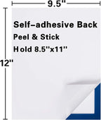 Self-Adhesive Store Sign Holder 8.5x11'' - Document Frame, Double Sided, Blue, Pack of 2