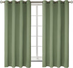 BGment Room Darkening Curtains 63 Inches Long - Grommet Thermal Insulated Drapes Window Treatment Curtains for Bedroom, 2 Panels, 52 x 63 Inch, Grass Green
