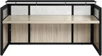 NBF Modern Reception Desk with Counter, Front Desk, Retail Checkout Counter, Office, Lobby, Salon, Store, 87" W x 30" D, Sunlight Ash
