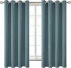 BGment Room Darkening Curtains 63 Inches Long - Grommet Thermal Insulated Drapes Window Treatment Curtains for Bedroom, 2 Panels, 52 x 63 Inch, Stone Blue