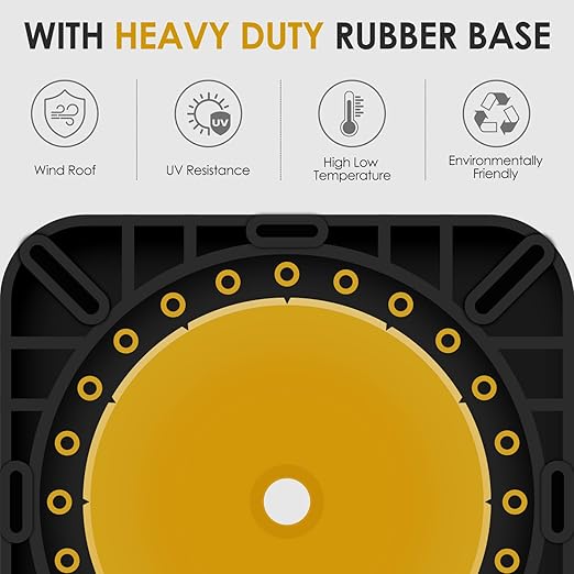6 Pack 28" Large PVC Traffic Cones with Heavy-Duty Black Base, Garage Parking Lot Cones Structurally Stable Weatherproof Road Construction Safety Cones (6, Yellow, 28" Large)