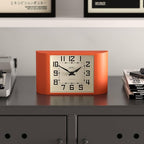 NEWGATE® Mini Metro Desk Clock | Retro Mantel Clock | Orange | Mid Century Style for Desk, Table top, Shelf or Bedside