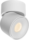 Aisilan LED Indoor White Ceiling Spot Light 7W Surface Mounted Light Fixture with 360° Pivoting Spotlight, Dimmable Warm White 3000K CRI 97+ for Living Room Bedroom