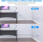 Delamu 128in Cord Hider for 1 Cord, Self-Adhesive Cord Covers for Wires on Wall, Easier Install Wire Covers for Cords on Wall, Cable Wire Hider, Cable Cover Management Raceway, W0.48 H0.3in, White