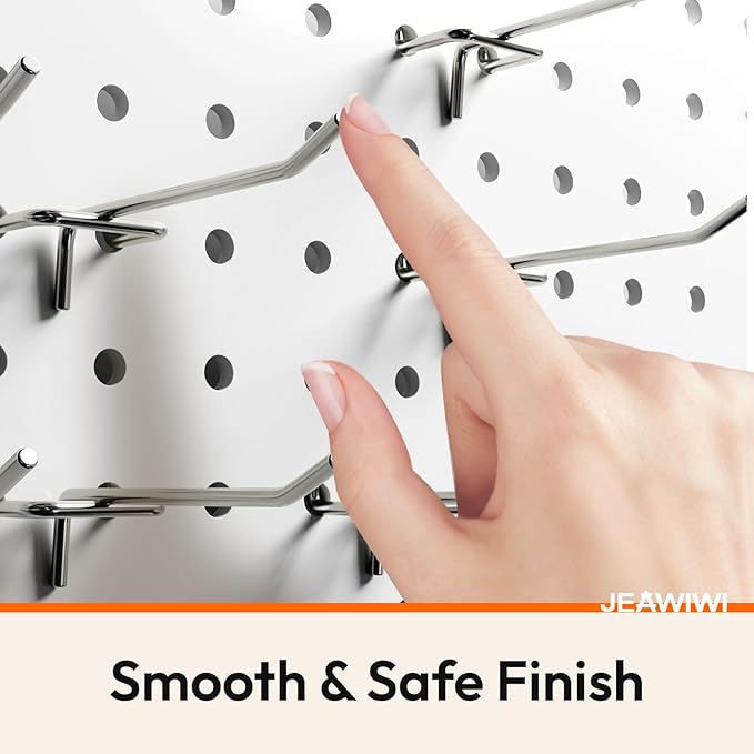 60 Pack 4 Inch Metal Pegboard Hooks, Fit 1/4 in and 1/8 in Peg Board Organizer Accessories, for Hanging Storage, Garages, Tool Sheds, Basements