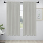 Easy-Going Rod Pocket Blackout Curtains for Bedroom, Room Darkening Window Curtains for Living Room, Thermal Insulated Noise Reduction Solid Window Drapes, 2 Panels(42x72 in, Greyish White)