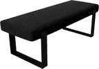 VANT Upholstered Bed Bench - Weave Steel - Matte Black - Contemporary Modern, Bedroom Bench Seat, Hallway, or Entryway